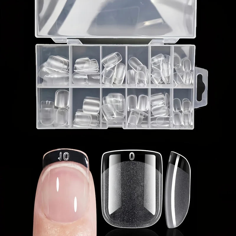 “120Pcs Full Cover Gel Nail Tips, Stiletto, Almond, Square, Coffin French Styles”