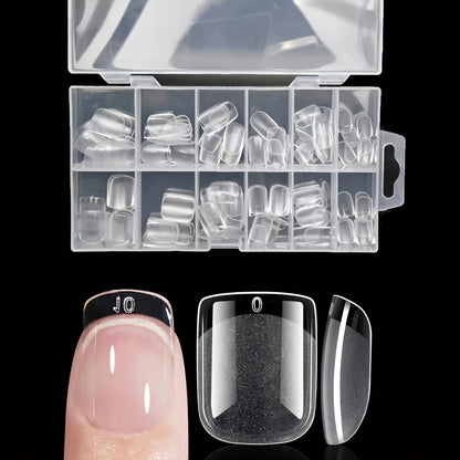 “120Pcs Full Cover Gel Nail Tips, Stiletto, Almond, Square, Coffin French Styles”
