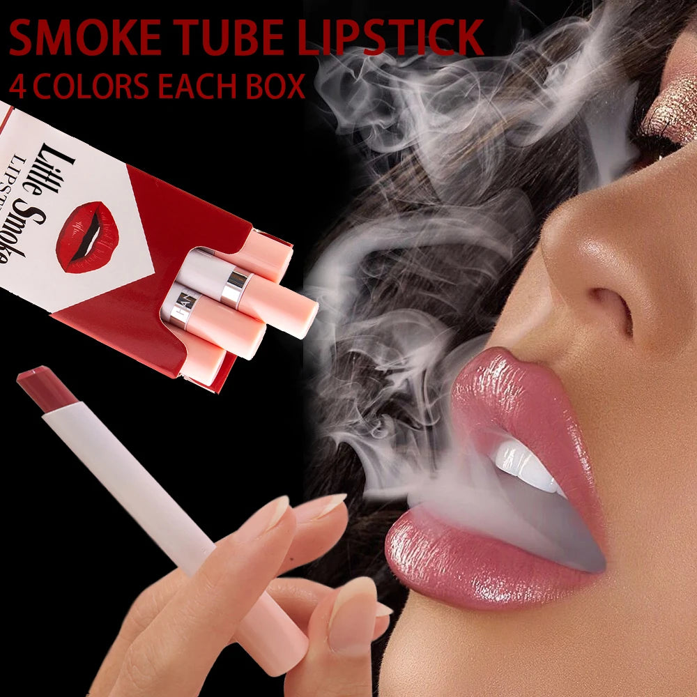 “Matte velvet lipstick set, 4pcs small size, long-lasting color, fade-resistant formula.”