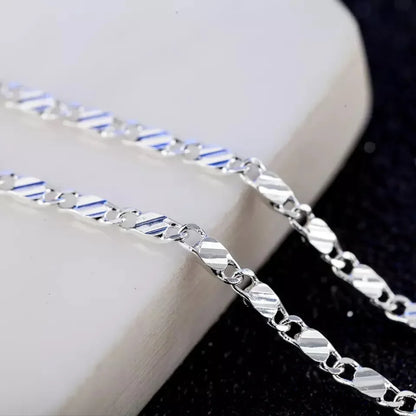 “18k Gold 2MM Necklace, Multiple Lengths, Unisex, 925 Silver Elegant Jewelry.”