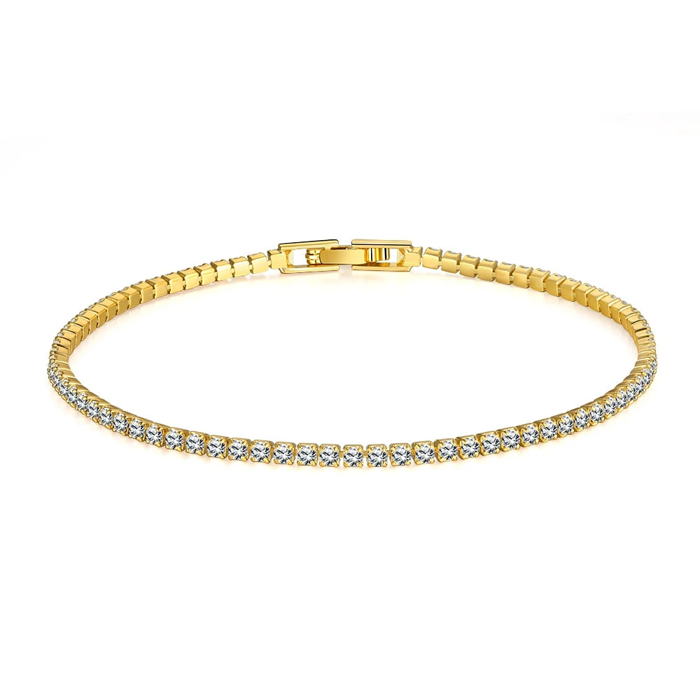 “3-5mm Real Moissanite Bracelet, Sparkling S925 Sterling Silver, Luxury Wedding Jewelry.”