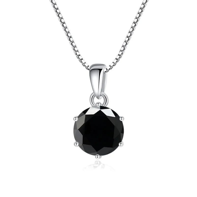 “1CT Real Moissanite Pendant Necklace, Royal Blue, Sterling Silver Wedding Jewelry.”