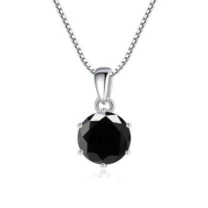“1CT Real Moissanite Pendant Necklace, Royal Blue, Sterling Silver Wedding Jewelry.”