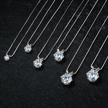"GRA Certified 0.5-5ct Moissanite Pendant, 925 Sterling Silver Necklace, Elegant Gift for Women."