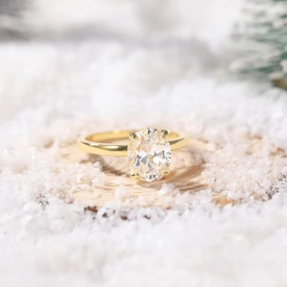 “3CT Oval Cut Cubic Zirconia Engagement Ring 925 Sterling Silver Wedding Jewelry.”