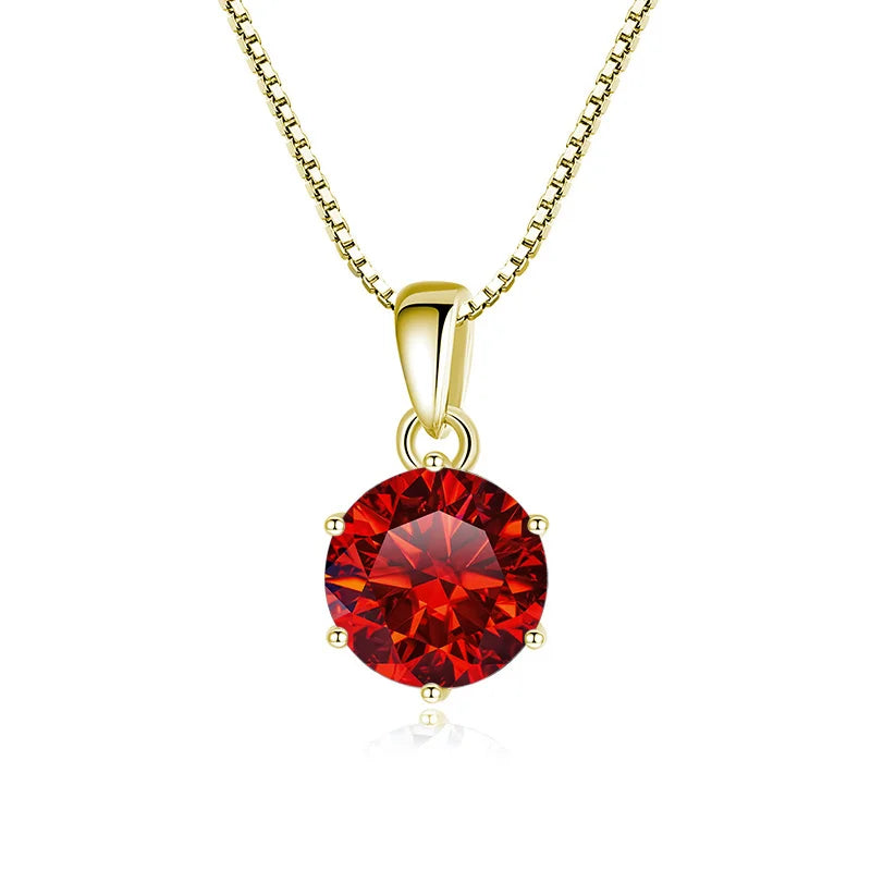 “1CT Real Moissanite Pendant Necklace, Royal Blue, Sterling Silver Wedding Jewelry.”