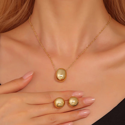 “3-Piece Heart-Shaped Jewelry Set - Earrings, Pendant, Necklace with Rhinestones.”