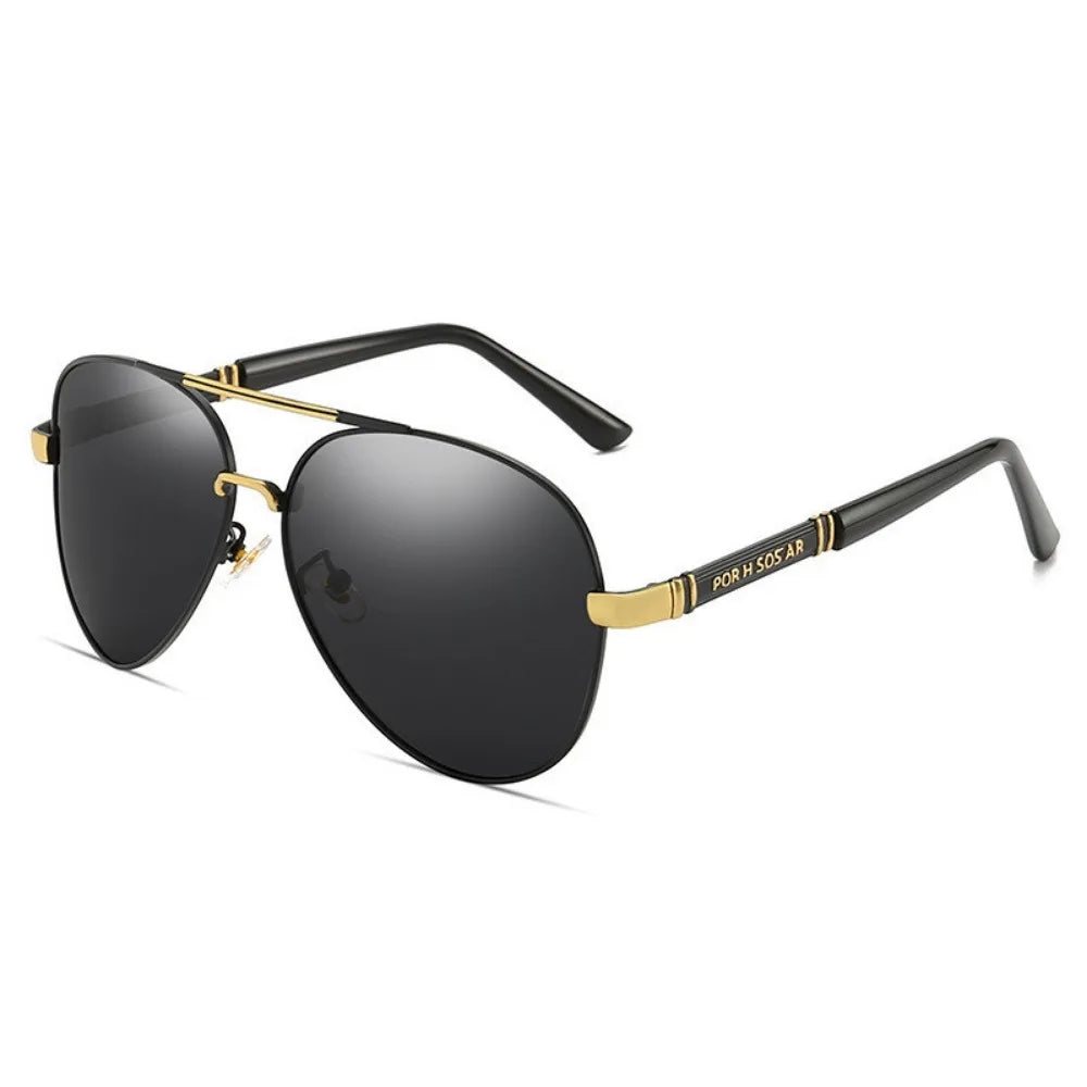 “Polarized aviator sunglasses, lightweight frame, UV400 protection, perfect for fishing and sun.”