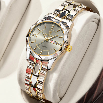“Luxury Women’s Quartz Watch: Fashionable, Waterproof, Luminous, Perfect Gift Accessory.”