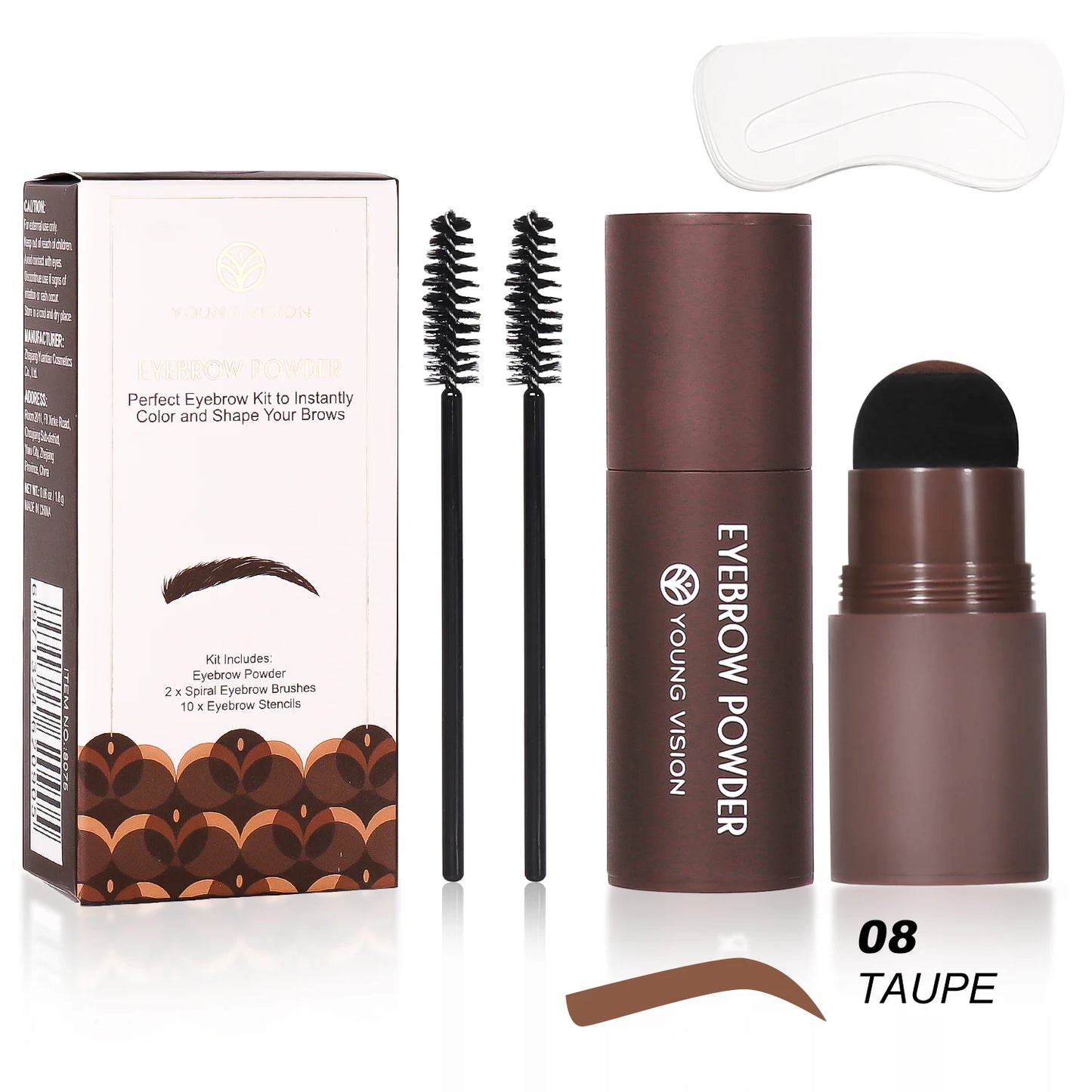 “Eyebrow Stamp Stencil Kit – 1 Stamp, 10 Shapes, Long-Lasting, Waterproof Brow Makeup”