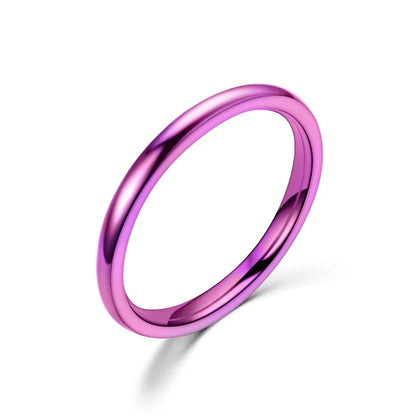 “2mm Thin Stainless Steel Rings - Rose Gold Titanium Steel for Women & Girls.”