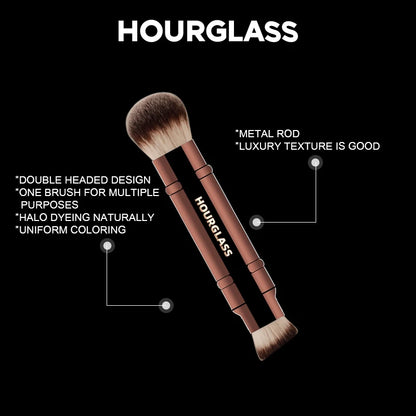 “Double head retractable foundation brush, soft fiber, smudge-proof, perfect flawless face makeup.”