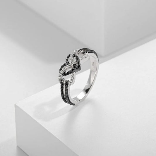 "Black Rose Gold Color Heart Rings Valentine's Day Birthday Gift"