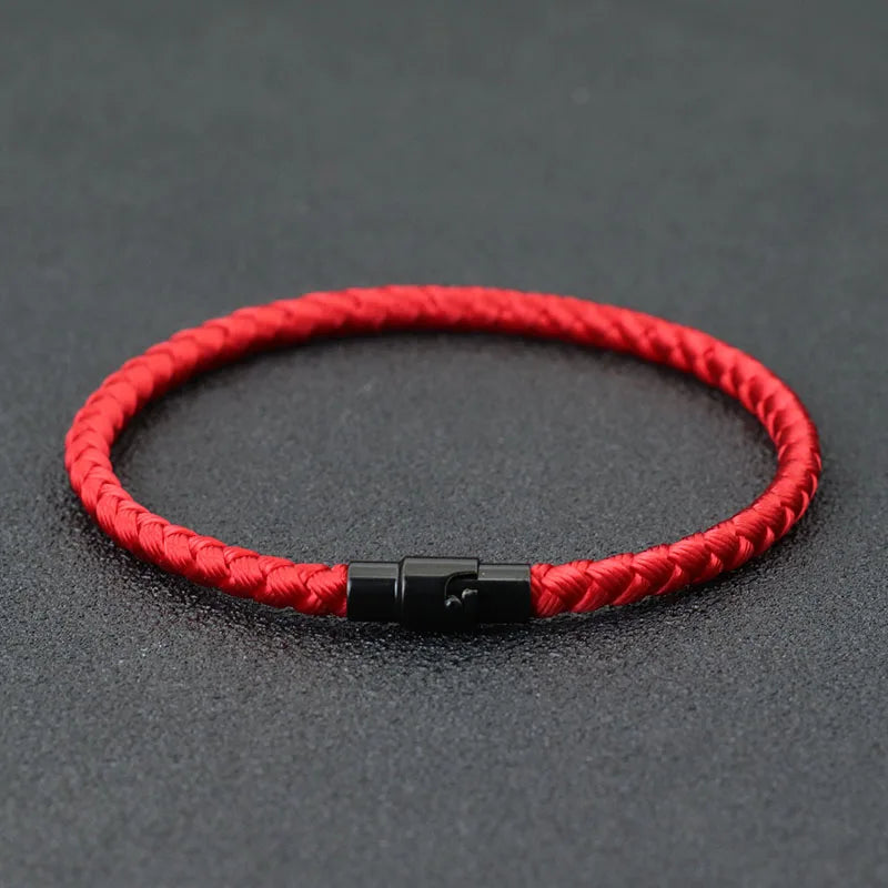 “Grade A Keel Rope Bracelet - Lucky Red Thread Magnetic Bracelet for Couples, Wealth & Prosperity.”
