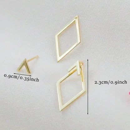 “Retro Geometric Square Triangle Stud Earrings for Women - Fashion Jewelry.”