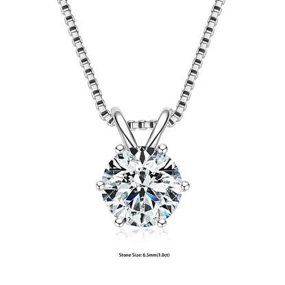 "GRA Certified 0.5-5ct Moissanite Pendant, 925 Sterling Silver Necklace, Elegant Gift for Women."
