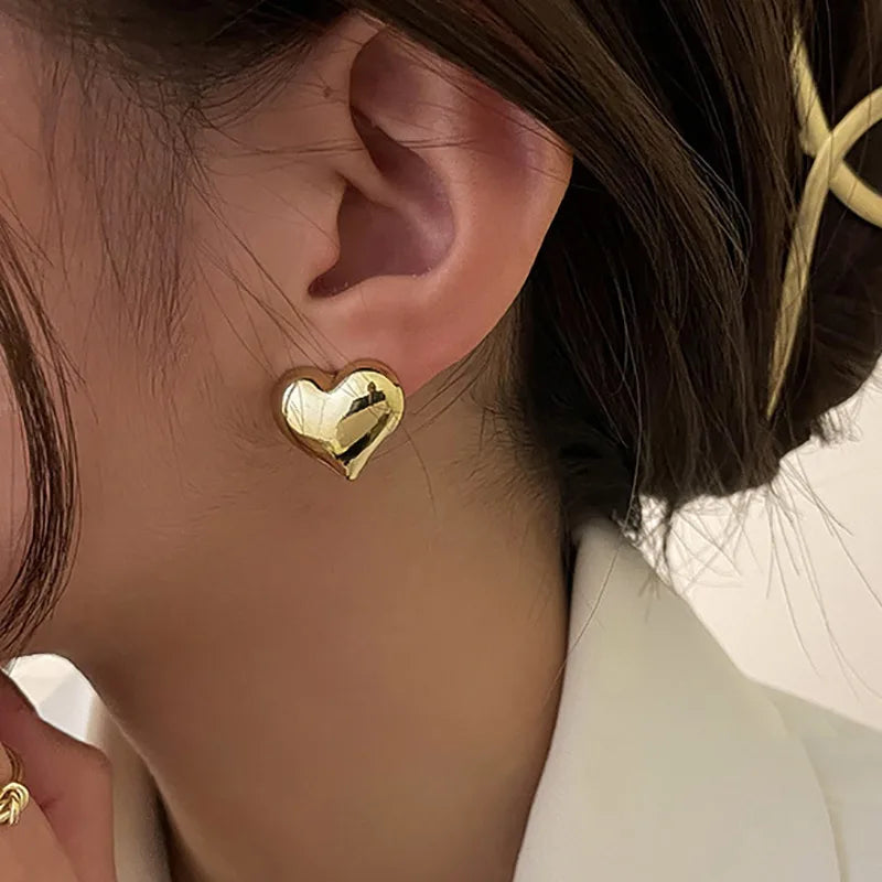 “925 Sterling Silver Gold Round Earrings – Vintage, Trendy, Allergy-Free Jewelry for Women”