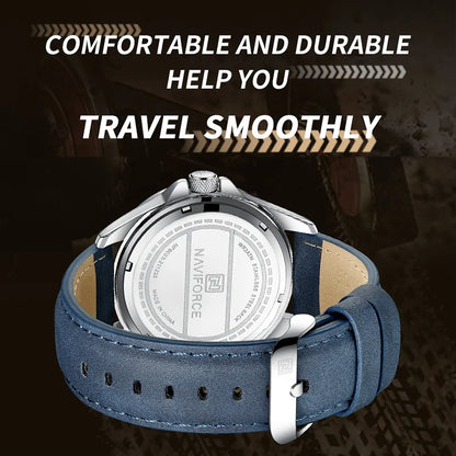 “Men’s Fashion Quartz Watch, Leather Strap, Sport Waterproof, Calendar Clock.”