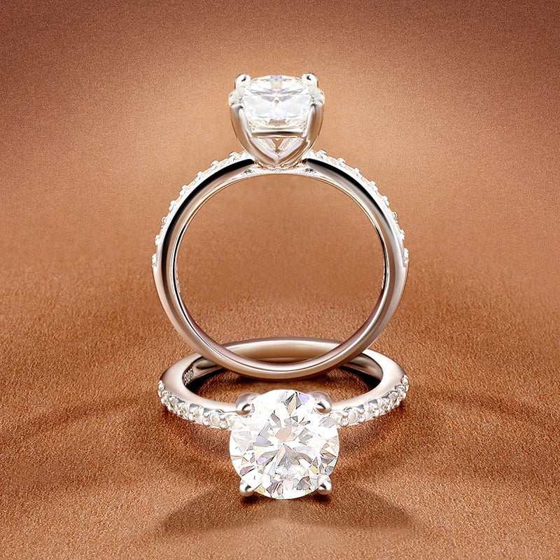 “1-3CT D VVS1 moissanite ring, 18K white gold plated, 925 silver, GRA certified.”