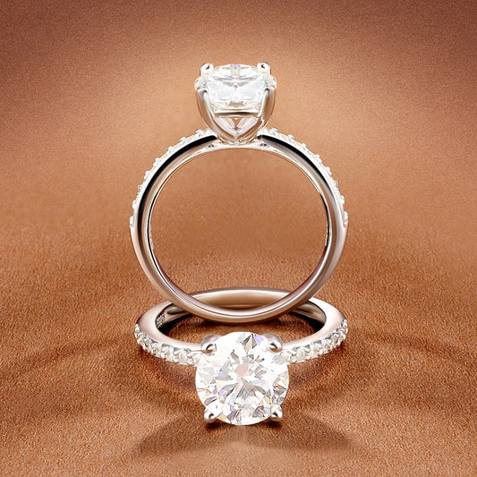 “1-3CT D VVS1 moissanite ring, 18K white gold plated, 925 silver, GRA certified.”