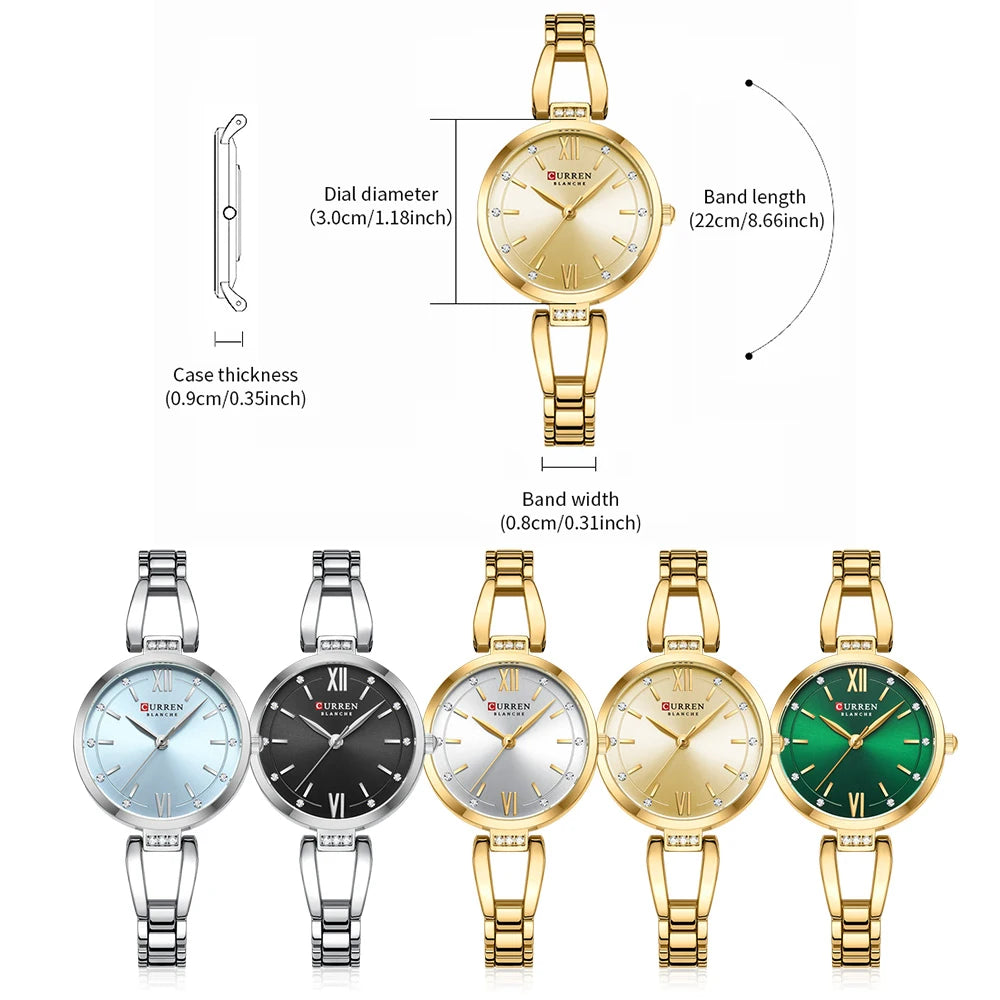 “Luxury Quartz Watch, Rhinestones, Stainless Steel Band, Fashionable Women’s Charming Wristwatch.”