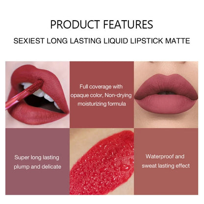 “Sexy Long-Lasting Velvet Matte Lip Gloss – Waterproof, Non-Stick, Liquid Lipstick for Women”
