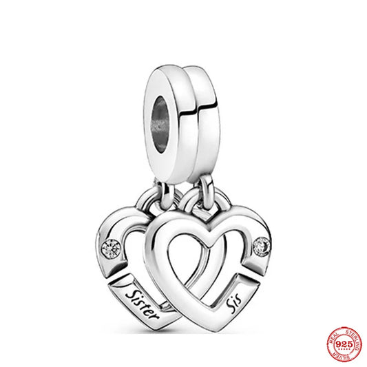 “925 Silver Family Charm Pendant - Sparkling Boy/Girl Bead for Pandora Bracelet.”