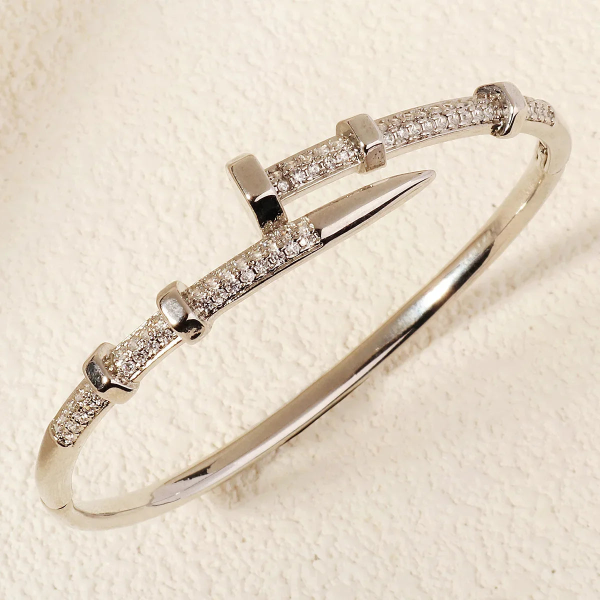 “Trendy zircon screw bracelet for women, perfect gift for everyday and parties.”