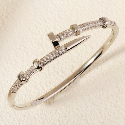 “Trendy zircon screw bracelet for women, perfect gift for everyday and parties.”