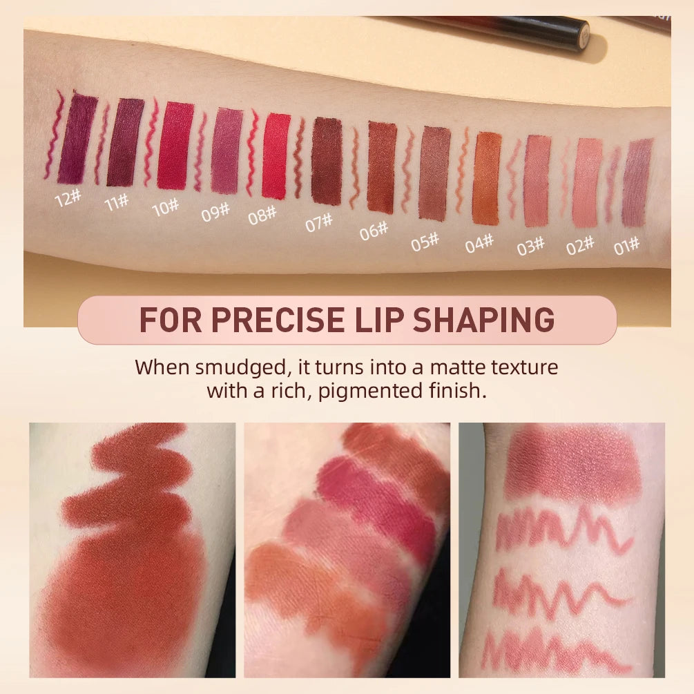 “QIBEST 2pcs Lipstick & Lipliner Pen Set – Matte Velvet Lip Liner, Long-Lasting Sexy Red Lipstick”