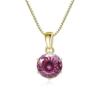 “1CT Real Moissanite Pendant Necklace, Royal Blue, Sterling Silver Wedding Jewelry.”