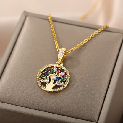 “316L Stainless Steel Heart Necklace - Multilayer Gold Goth Jewelry.”