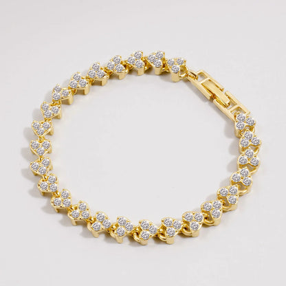 “Luxury Roman Crystal Chain Bracelets for Women, Trendy Rhinestone Charm Bangles”