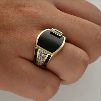 “Classic Men’s Gold Metal Ring - Punk Style Engagement & Wedding Jewelry.”