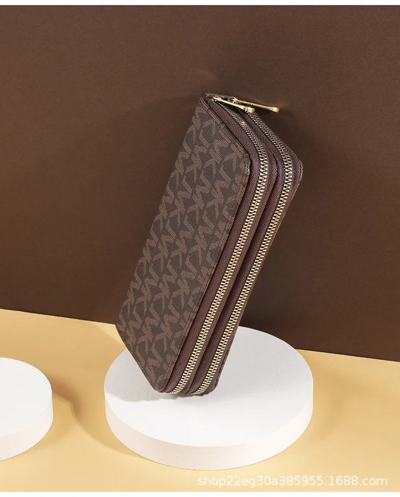 “Long Wallets for Women, Double Zipper Purse, Wristlet Wallet, Phone Holder”