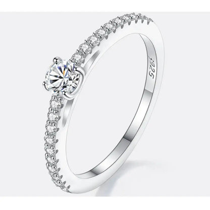 “925 sterling silver ring with 0.3CT moissanite, simple and sparkling design.”