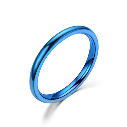 “2mm Thin Stainless Steel Rings - Rose Gold Titanium Steel for Women & Girls.”