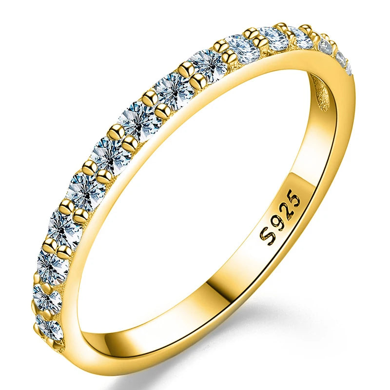 "GRA Tested Moissanite Ring, Matching Wedding Diamond Band for Women, 925 Sterling Silver Crown Ring."