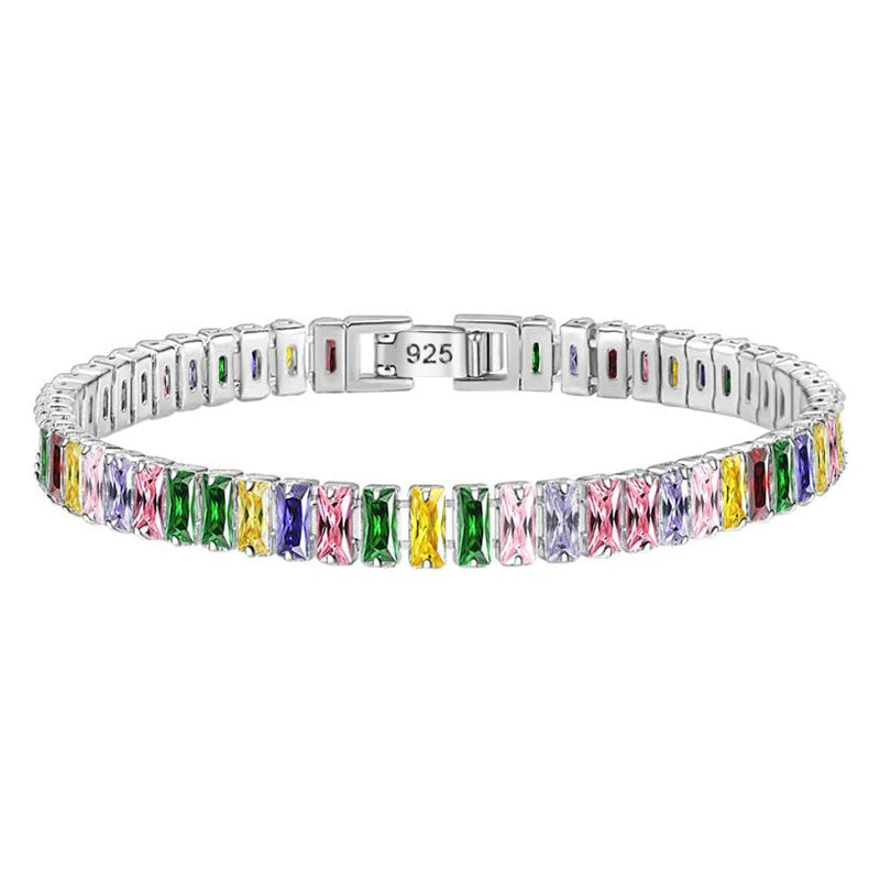“3-5mm Real Moissanite Bracelet, Sparkling S925 Sterling Silver, Luxury Wedding Jewelry.”