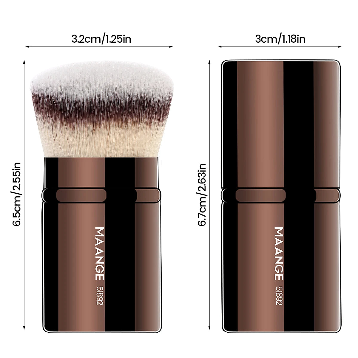“Retractable Kabuki Blush Brush Soft Fluffy Powder Contour Makeup Portable Tool.”