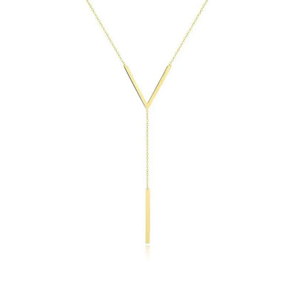 “SUMENG V-shaped Gold Chain Necklace for Women - Sexy Clavicle Choker.”
