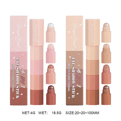 “4-color waterproof, non-smudge, pearlescent eyeshadow pencils for highlighting.”