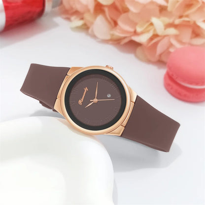 “Simple Roman Numerals Quartz Watch, Casual Silicone Strap, Stylish Ladies’ Wristwatch.”