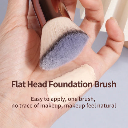 “2-piece foundation brush set: soft bristles for liquid makeup.”