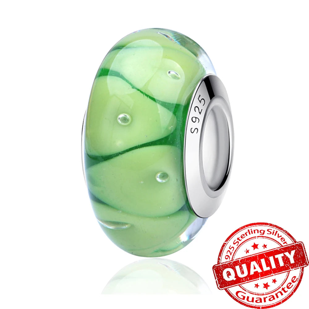 “925 Sterling Silver Green Monstera Leaves & Frog Dangle Charm - Fits Necklace & Bracelet.”