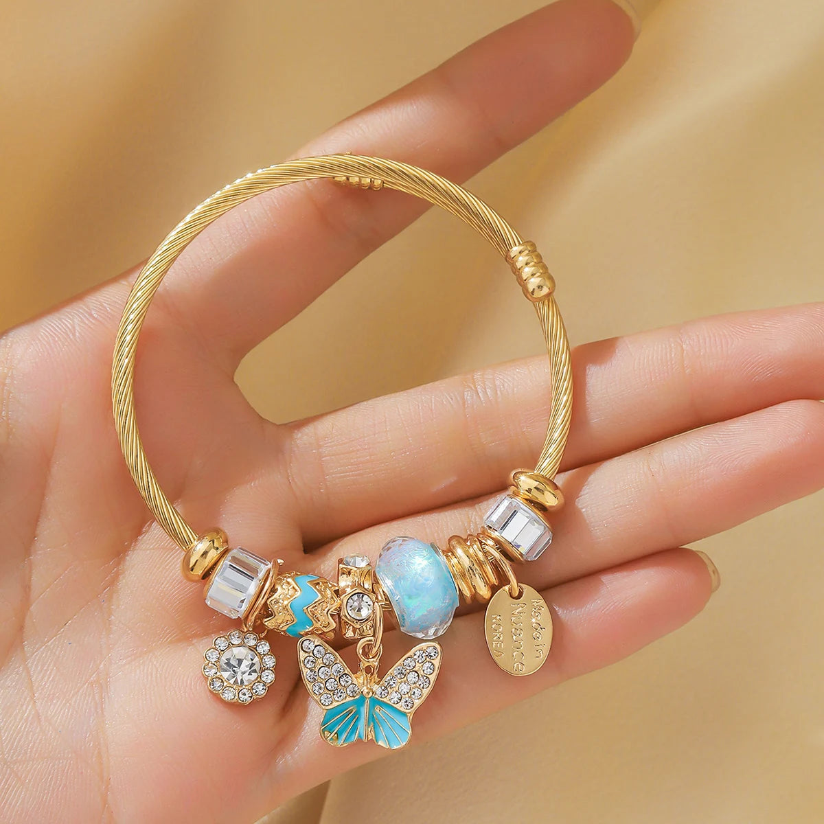 “Fashion Women Stainless Steel Multi Element Pan Family Bracelet Daily Party Gift”