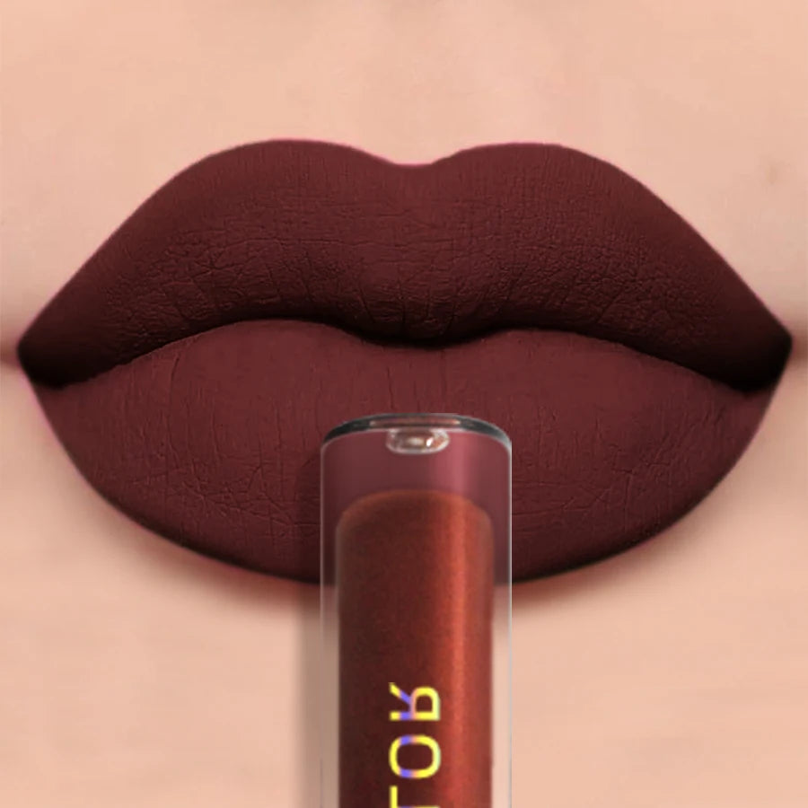 “19-Color Matte Velvet Lip Gloss – Waterproof Liquid Lipstick, Nude to Black Shades”