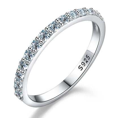 "GRA Tested Moissanite Ring, Matching Wedding Diamond Band for Women, 925 Sterling Silver Crown Ring."