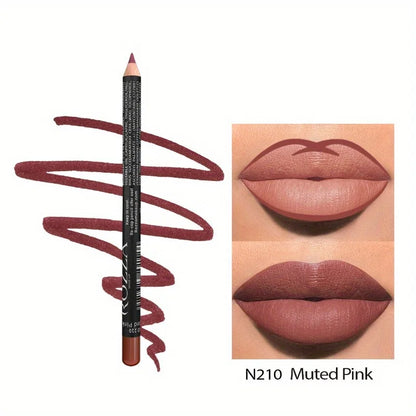 “14-Color Nude Matte Lipstick Pencil – Long-Lasting, Waterproof, High Pigmented Lip Liner”
