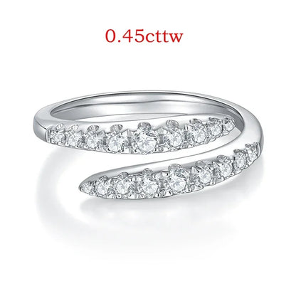 “Full Moissanite ring, 10 gems, 925 sterling silver, flawless wedding band.”
